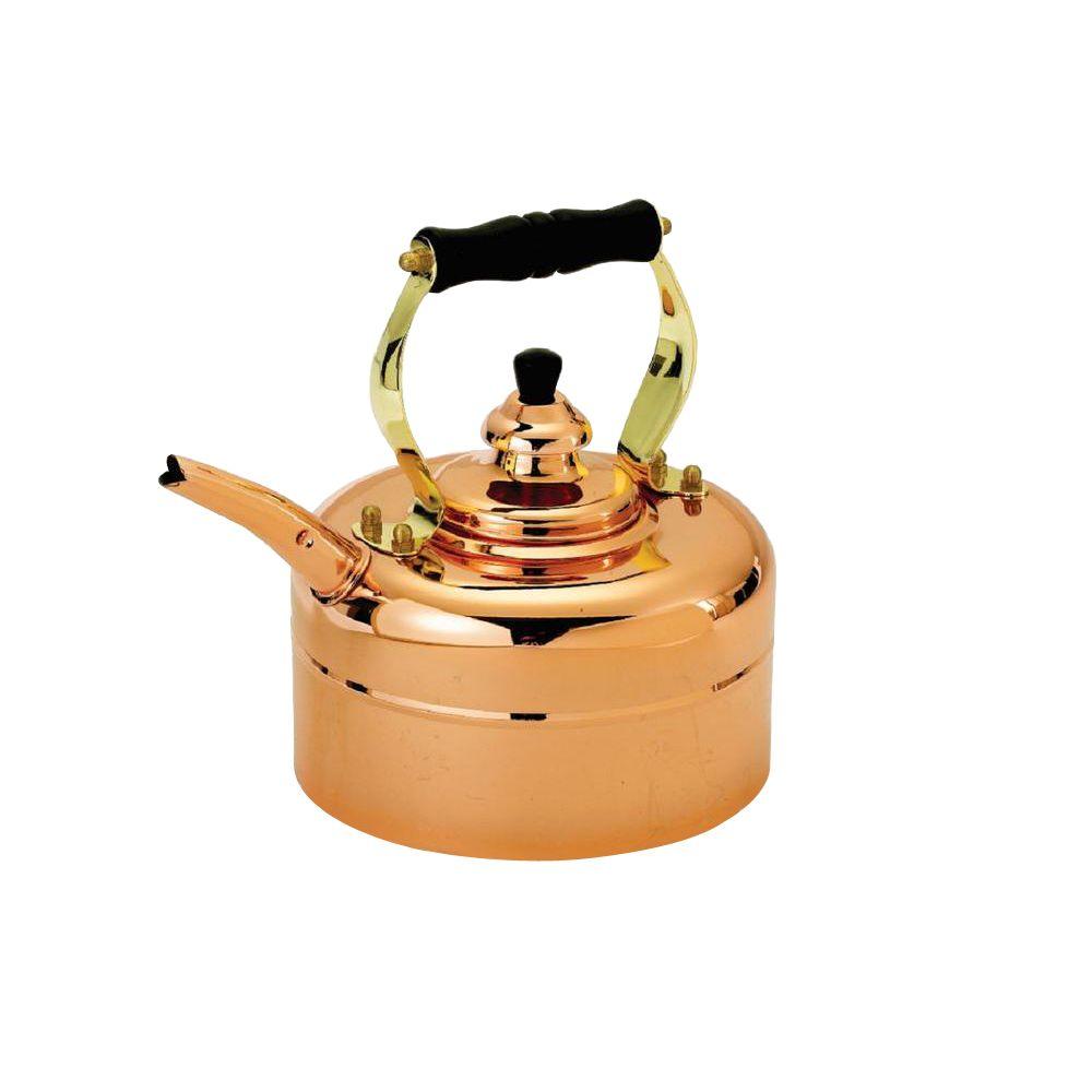 Tea Kettles Coffee Espresso The Home Depot 3 Qt Tri Ply Windsor Whistling Teakettle In Copper