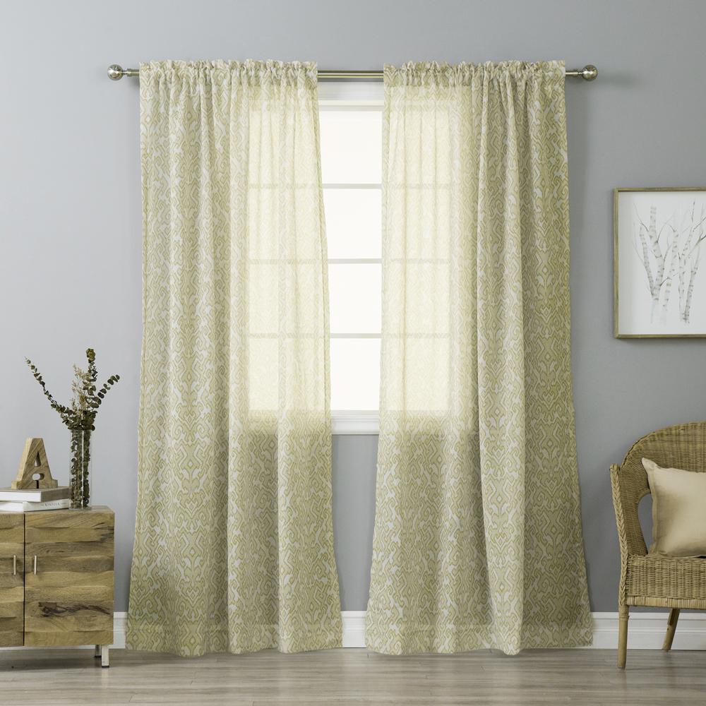 Ikat Sheer Curtains Curtains Drapes The Home Depot