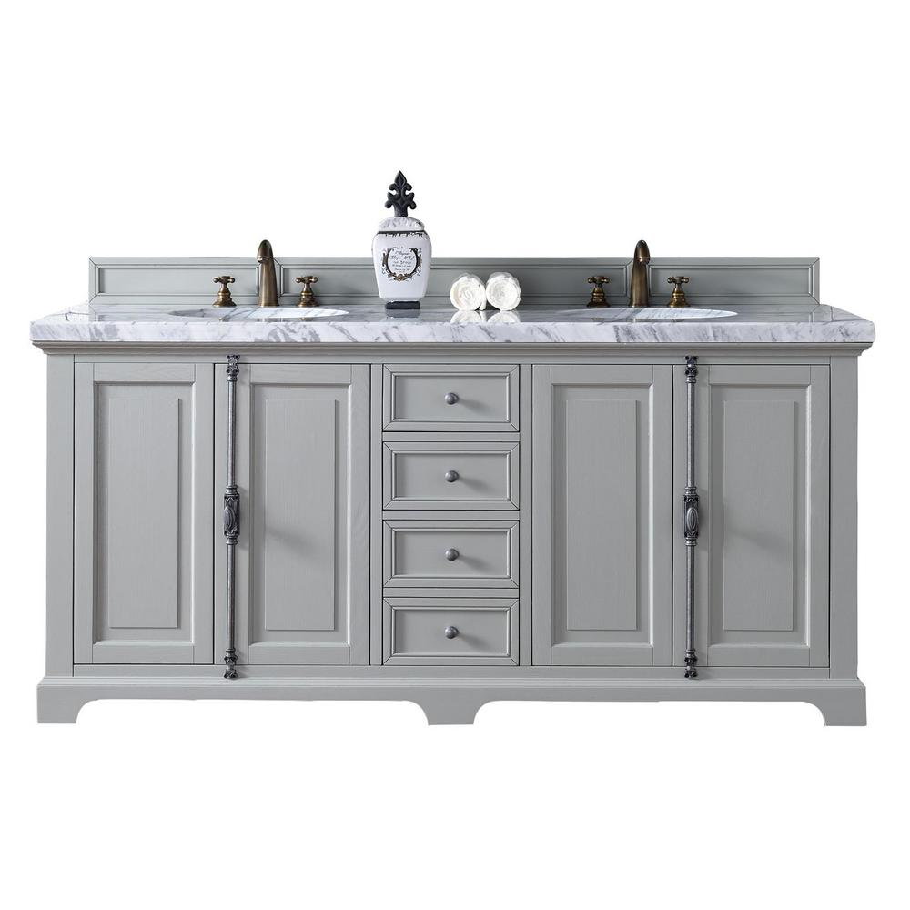 James Martin Signature Vanities Providence 72 In W Double Vanity James Martin Signature Vanities Providence 72 In W Double Vanity Urban Gray With Marble