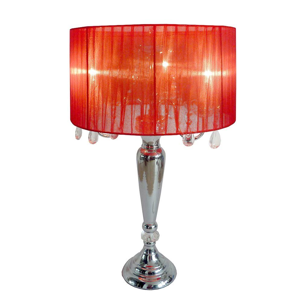 small red table lamp