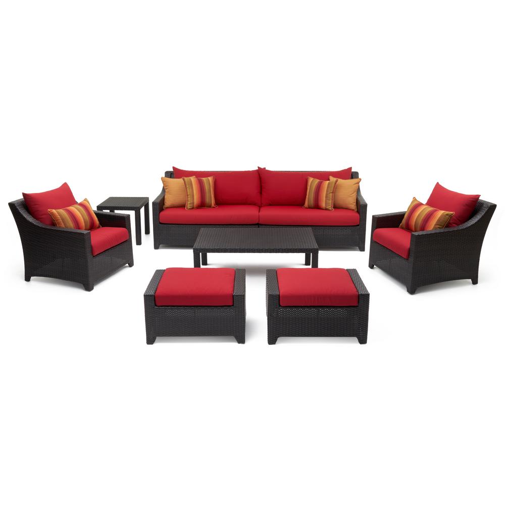 Rst Brands Deco 8 Piece All Weather Wicker Patio Sofa And Club Chair Rst Brands Deco 8 Piece All Weather Wicker Patio Sofa And Club Chair Conversation Set With Sunset Red Cushions