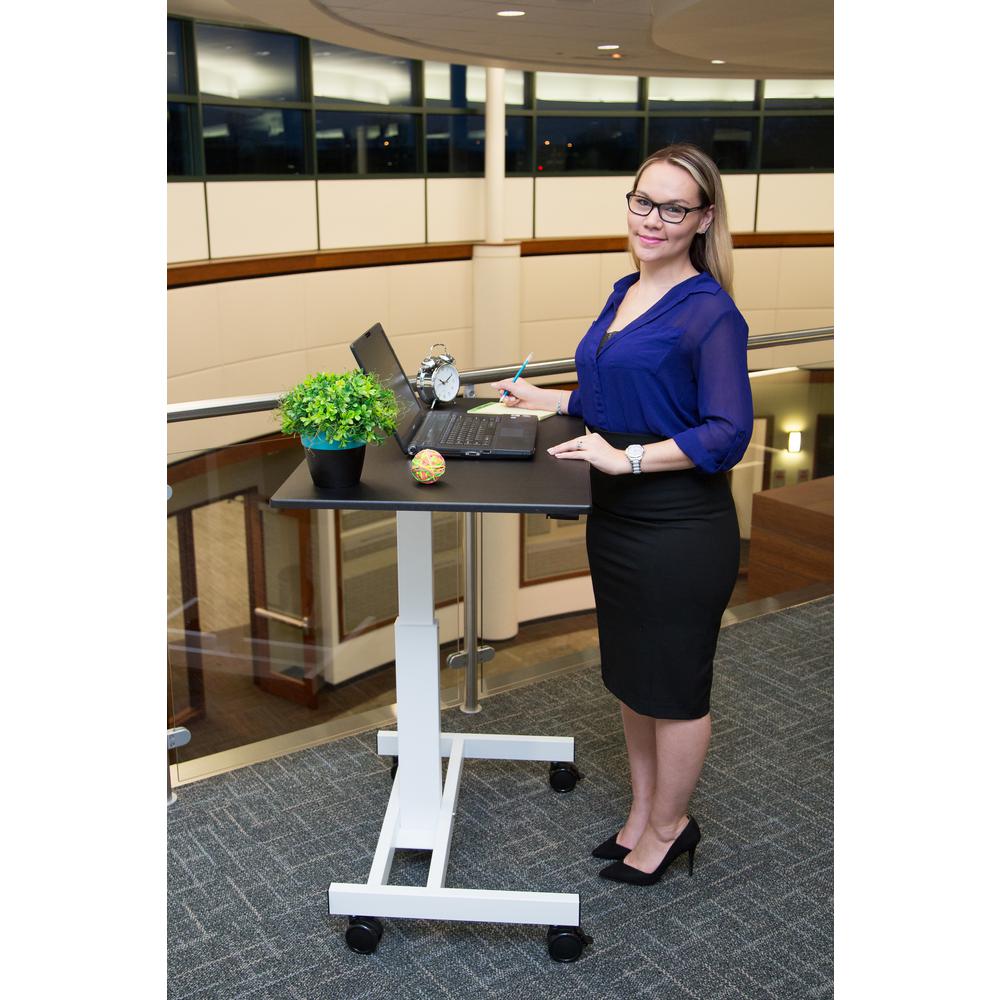 Luxor Black Laptop Desk With Wheels Standup Sc40 Wb The Home Depot Luxor Black Laptop Desk With Wheels