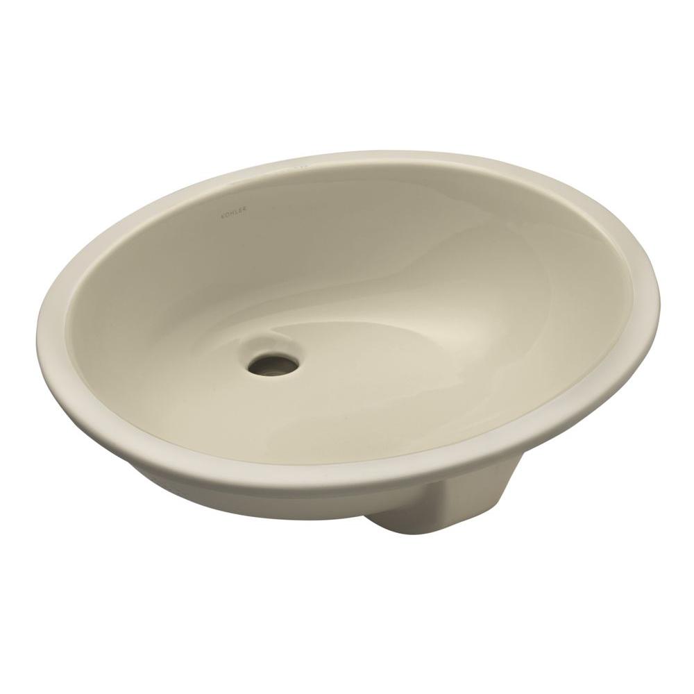 Almond Undermount Bathroom Sinks The Home Depot Caxton Vitreous China Undermount Bathroom Sink In Almond