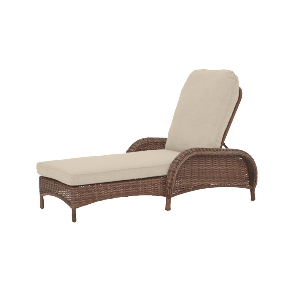 Hampton Bay Beacon Park Brown Wicker Outdoor Patio Loveseat with