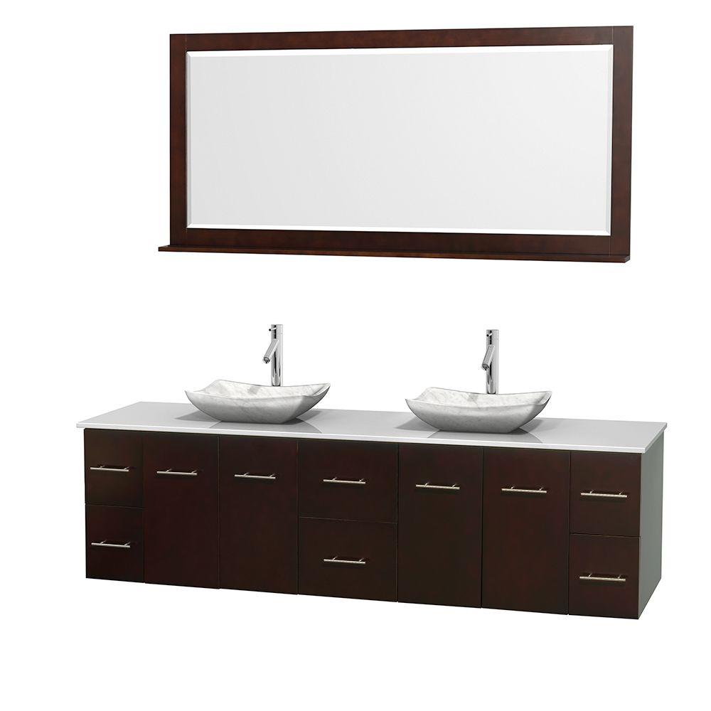 Wyndham Collection Centra 80 In Double Vanity Espresso With Wyndham Collection Centra 80 In Double Vanity Espresso With Solid Surface Top
