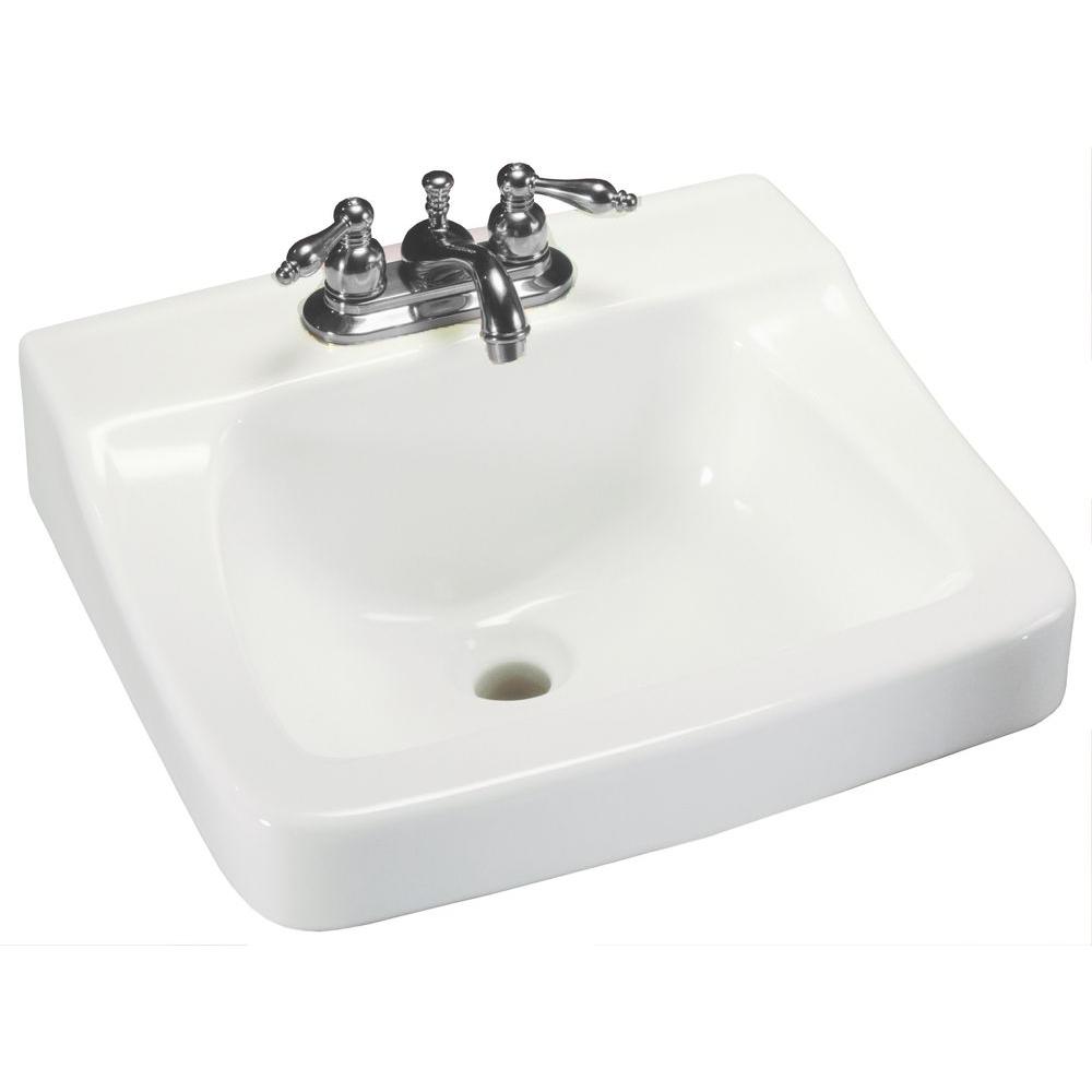 Glacier Bay Aragon Wall Mounted Bathroom Sink In White 13 0010 Ada The Home Depot