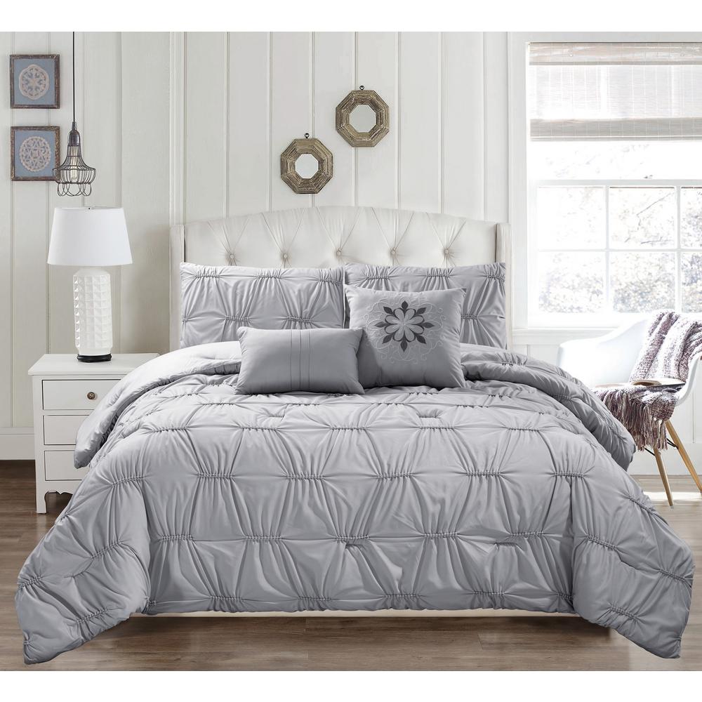 Kensie Akita 8 Piece Grey Queen Comforter Set Akita 13242d 1 The