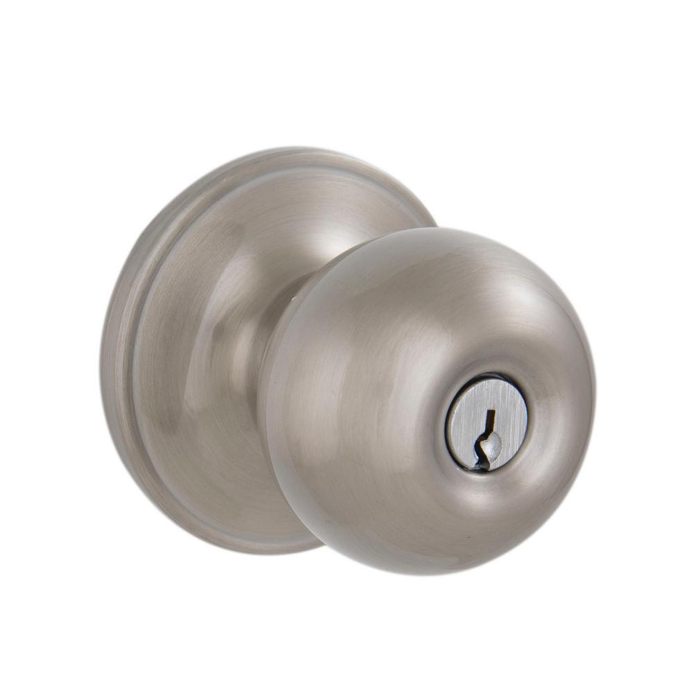 SCHLAGE Brand New J54 STR 619 KNOB KEYED ENTRYLOCK-Satin Chrome