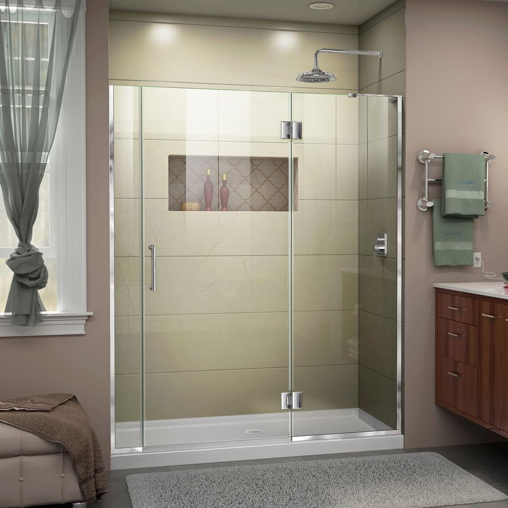 DreamLine Unidoor-X 58 to 58.5 in. x 72 in. Frameless Hinged Shower ...