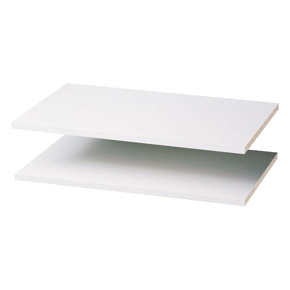 Melamine White Shelf Drilled Board 3/4 in. x 113/4 in. x 8 ft