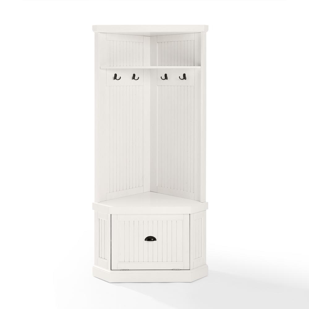 Crosley Furniture Seaside White Corner Hall Tree Cf6020 Wh The Crosley Furniture Seaside White Corner