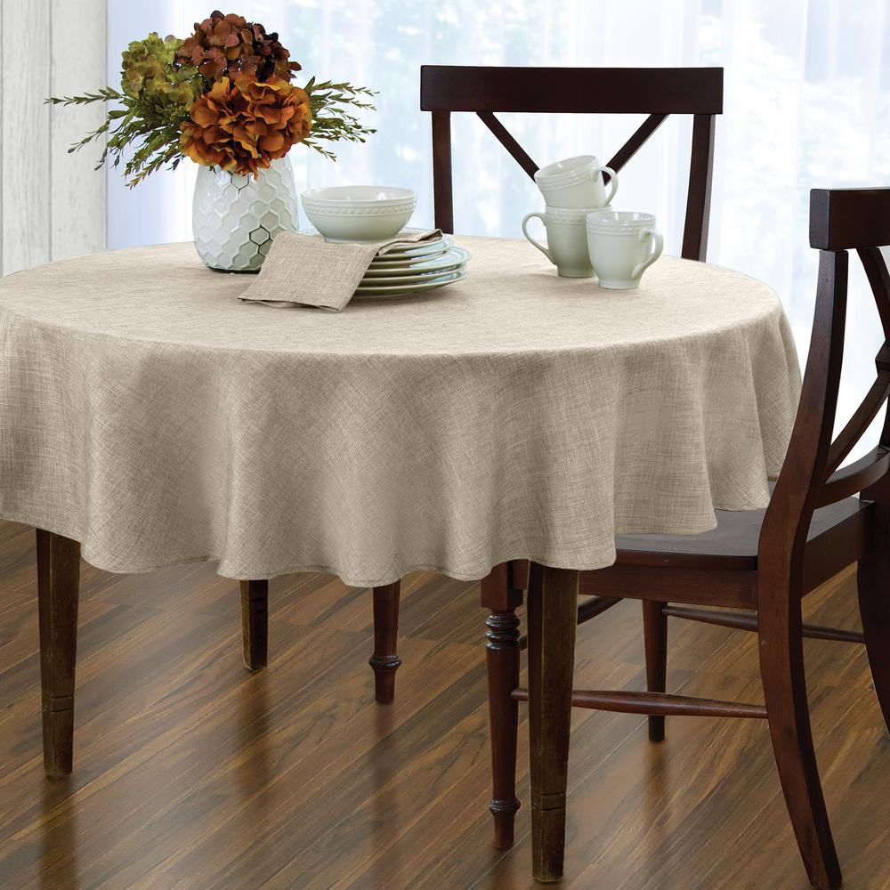 Elrene 70 In Round Ivory Pennington Damask Fabric Tablecloth Round Ivory Elrene Pennington Damask Fabric Tablecloth 21057ivr The Home Depot