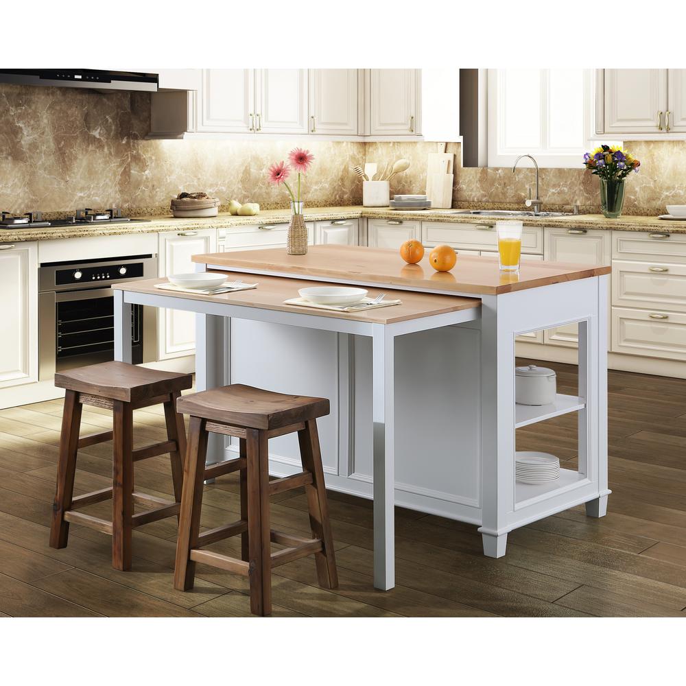 Design Element Medley White Kitchen Island With Slide Out Design Element Medley White Kitchen Island With Slide Out