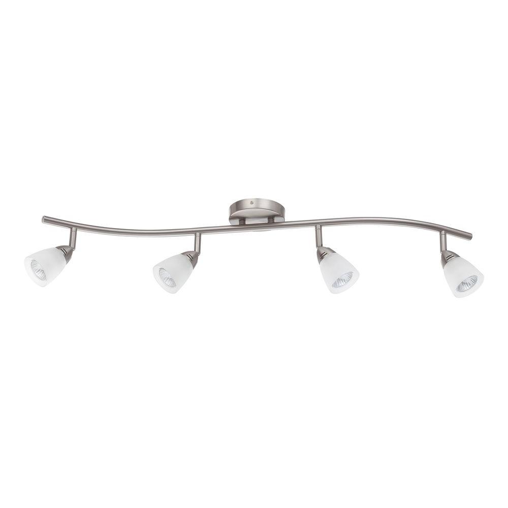 Linear Silver Track Lighting The Home Depot 4 Light Bright Satin Nickel Track