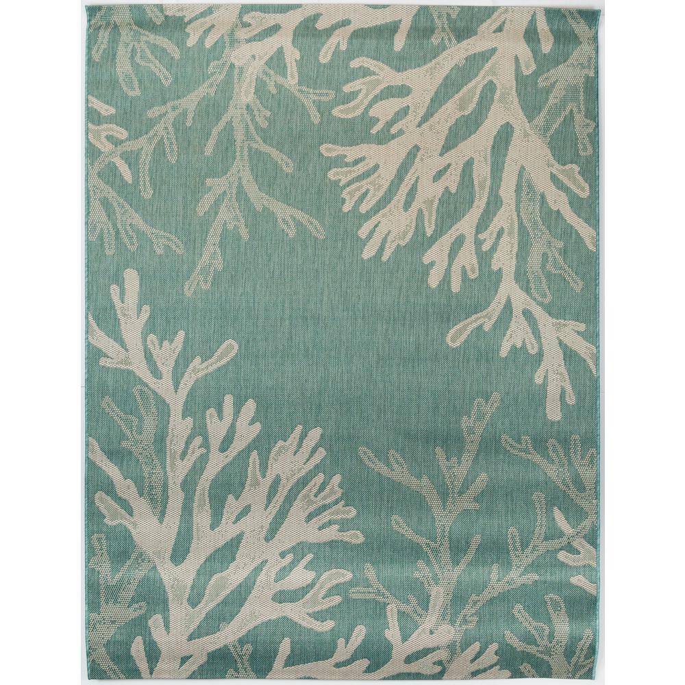 Hampton Bay Sea Coral Teal 7 Ft 10 In X 9 Ft 10 In Indoor
