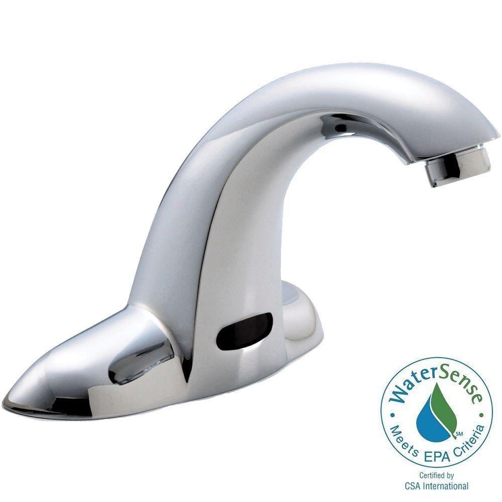 Delta Commercial Hardwire Single Hole Touchless Bathroom Faucet In