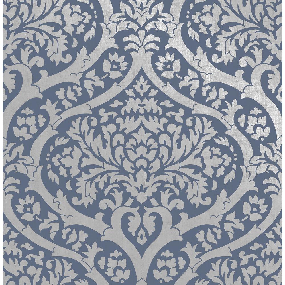 Sandringham Blue Damask Wallpaper Sandringham Blue Damask Wallpaper