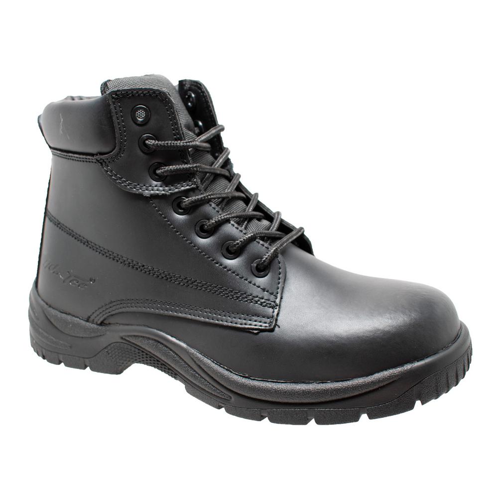 black composite toe boots