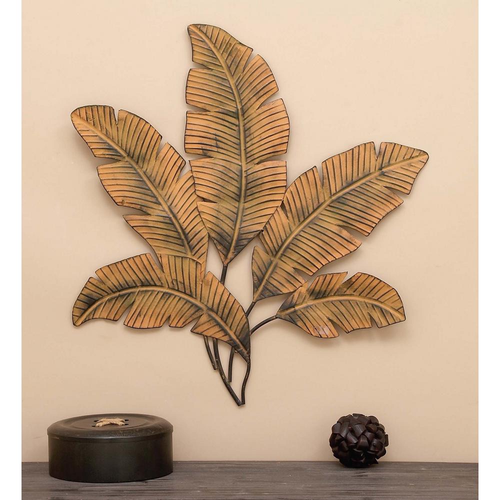 Litton Lane 34 in x 35 in Iron Palm Leaves  Wall  Decor  