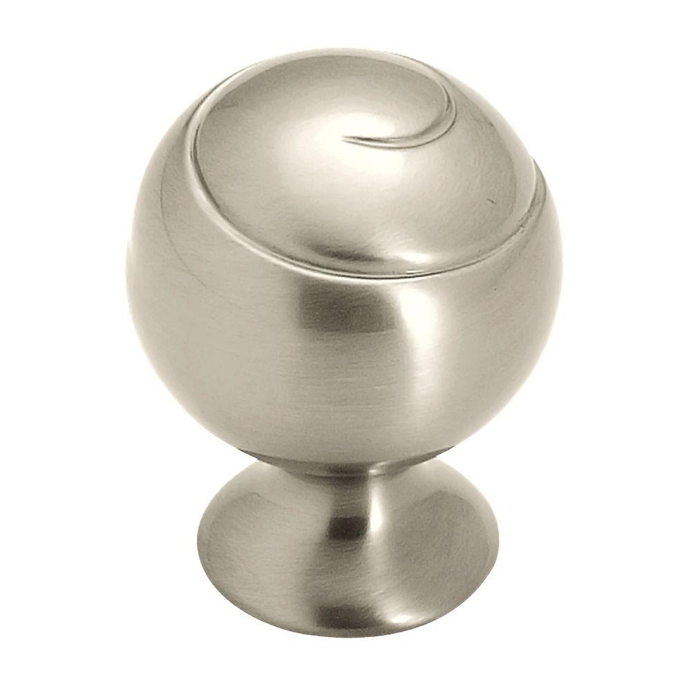 Amerock Swirl'z Spiral 11/8 in. Satin Nickel Ball Knob