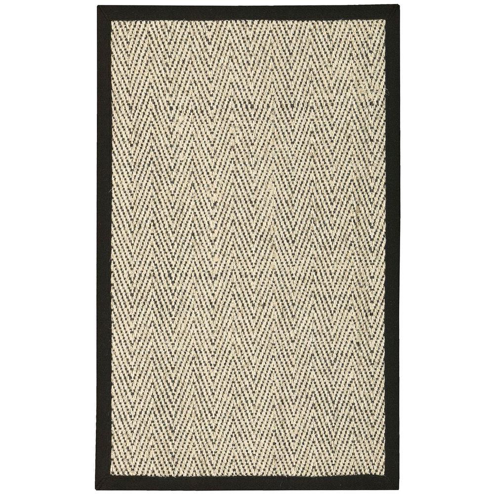 Nourison Herringbone Black 2 ft. x 3 ft. Area Rug209917 The Home Depot