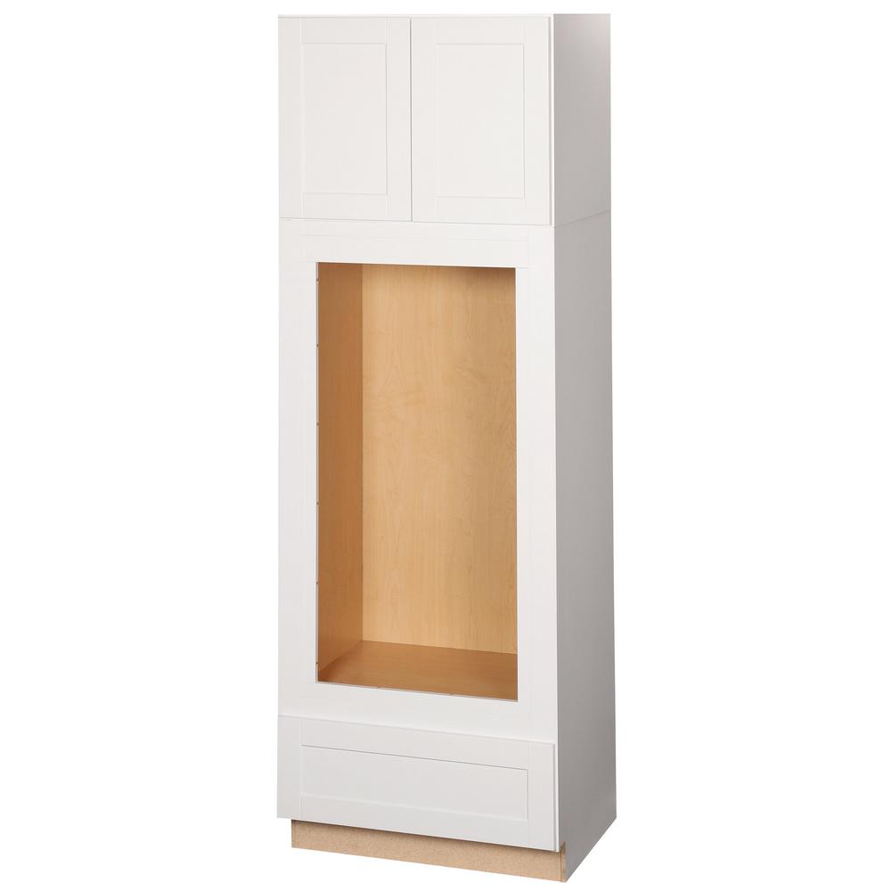 Hampton Bay Shaker Assembled 33x96x24 in. Double Oven Kitchen