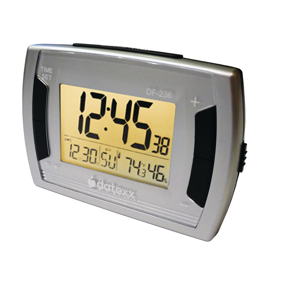 Datexx Desk Alarm Clock Calendar With Temperature And Humidity Df
