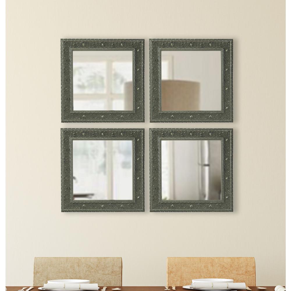 39 in. x 39 in. Silver Swift Square Vanity Mirror S083L The Home Depot