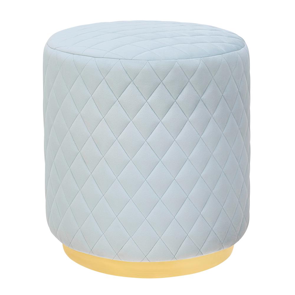Tov Furniture Abir Light Blue Velvet Ottoman O136 The Home Depot Tov Furniture Abir Light Blue Velvet Ottoman