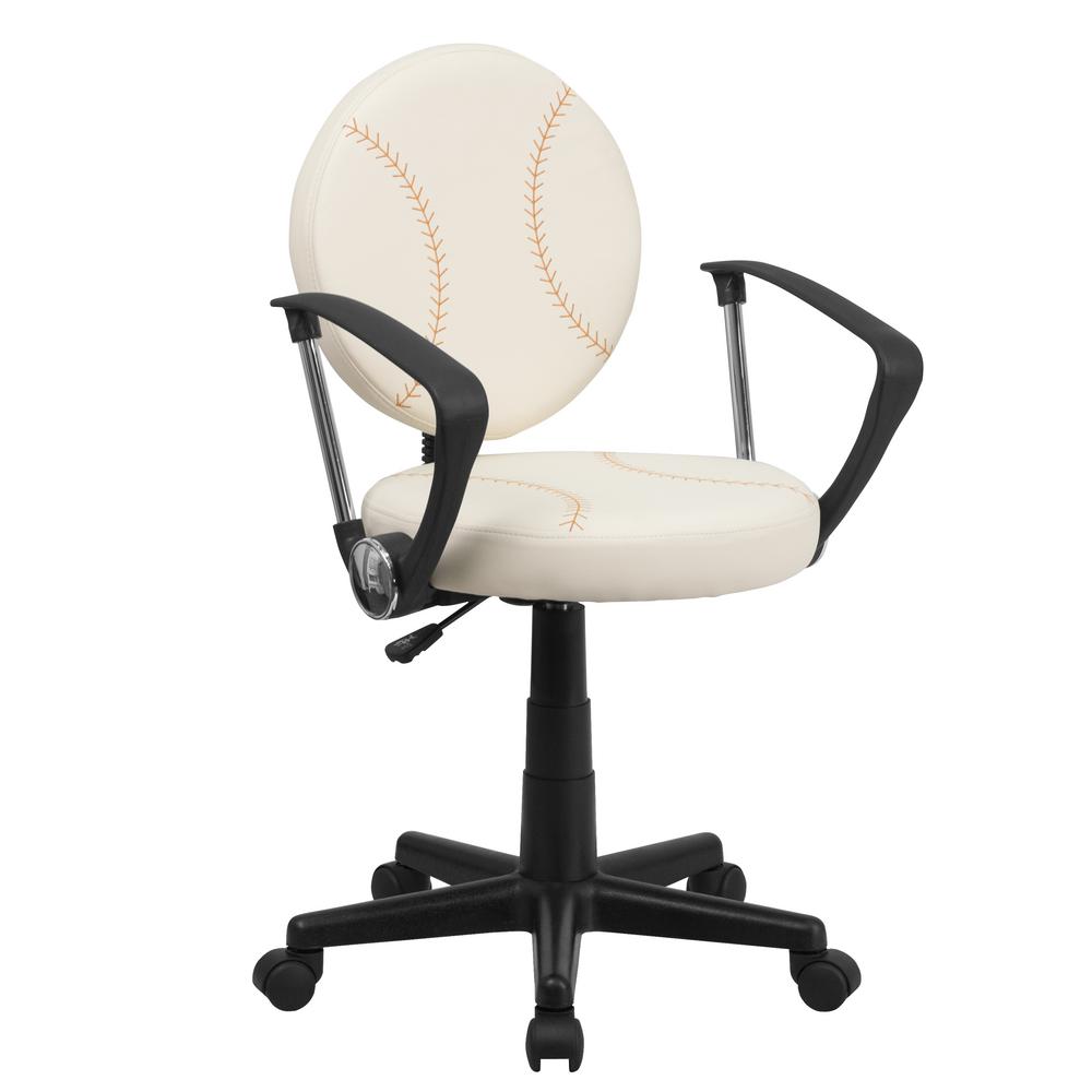 Flash Furniture Baseball Cream Task Chair with Arms by Flash Furniture