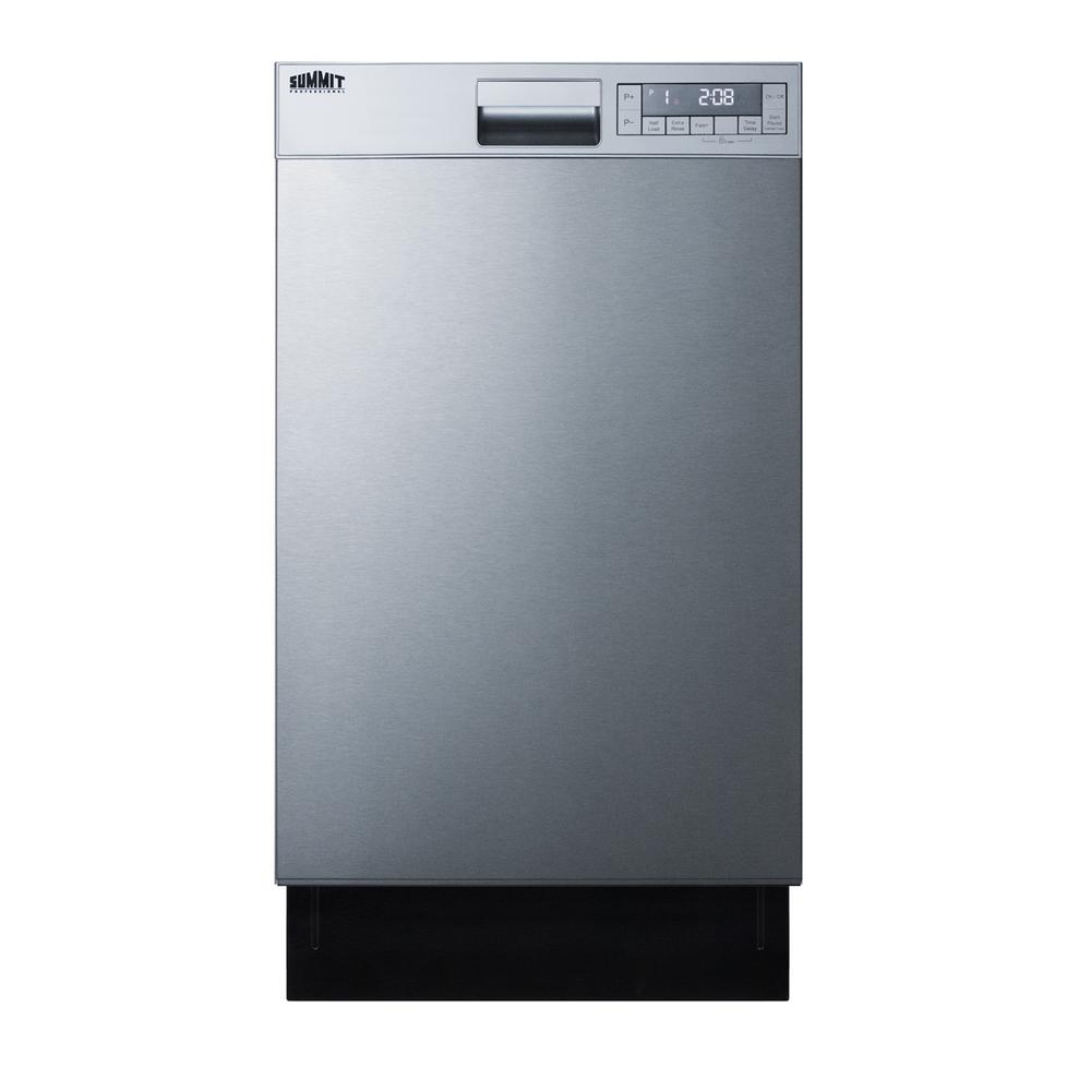 Summit Appliance 24 In Stainless Steel Front Control Smart Dishwasher Digital 120 Volt With Stainless Steel Tub Dw18ss4 The Home Depot