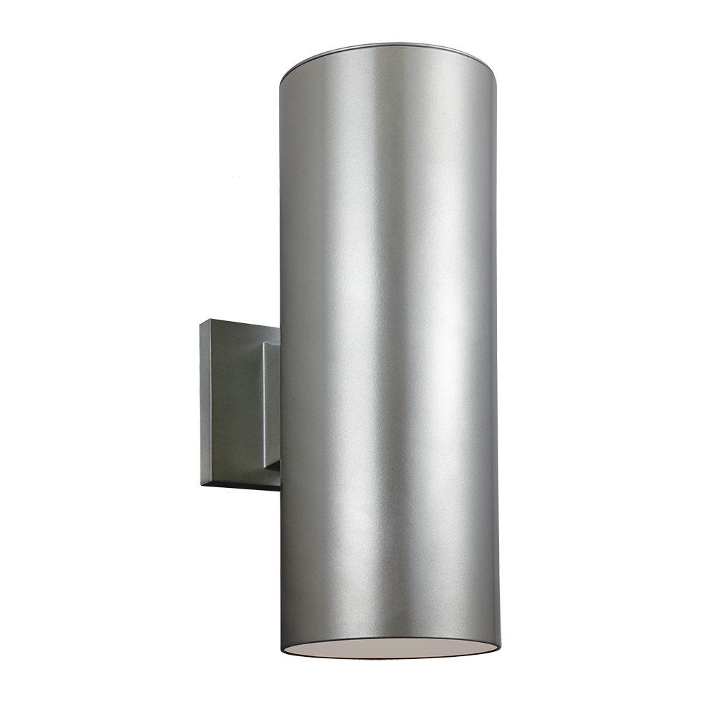 Best Rated Cylinder Lights Outdoor Wall Mounted Lighting The Outdoor Cylinder Collection Painted Brushed Nickel Wall Lantern