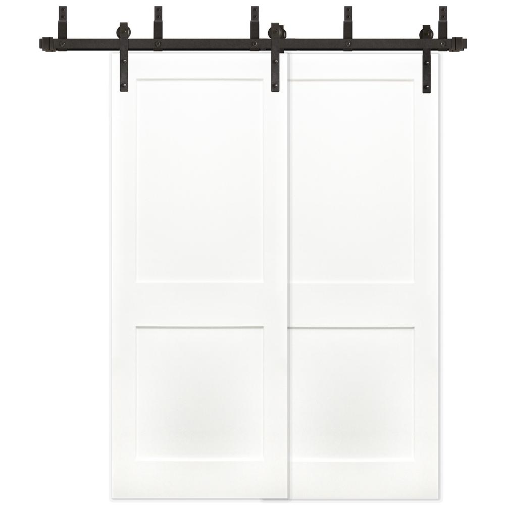 2 Panel Double Slide Barn Door Kit Interior Closet Doors