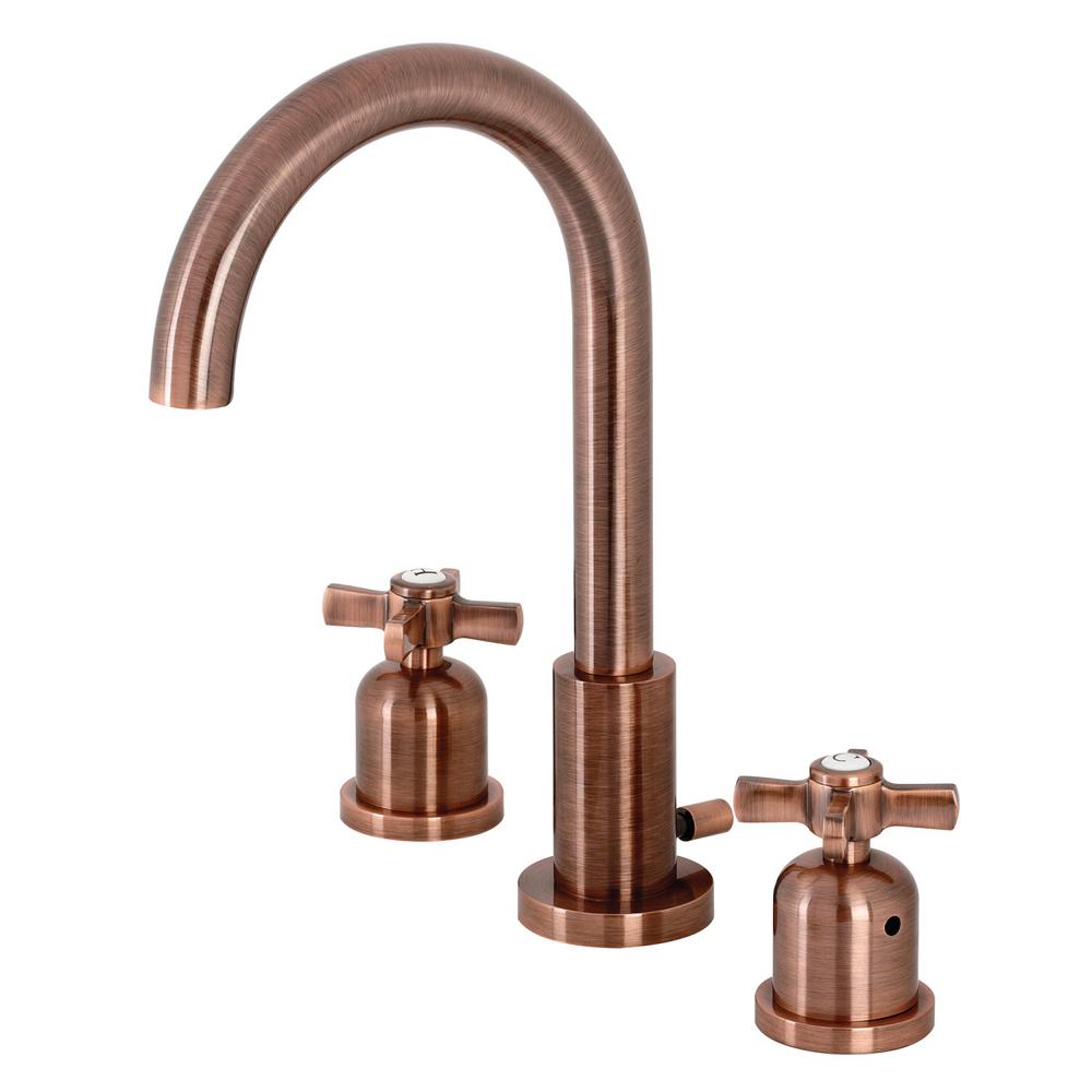 Kingston Brass Millennium 8 In Widespread 2 Handle Bathroom Faucet In Antique Copper Hfsc892zxac The Home Depot