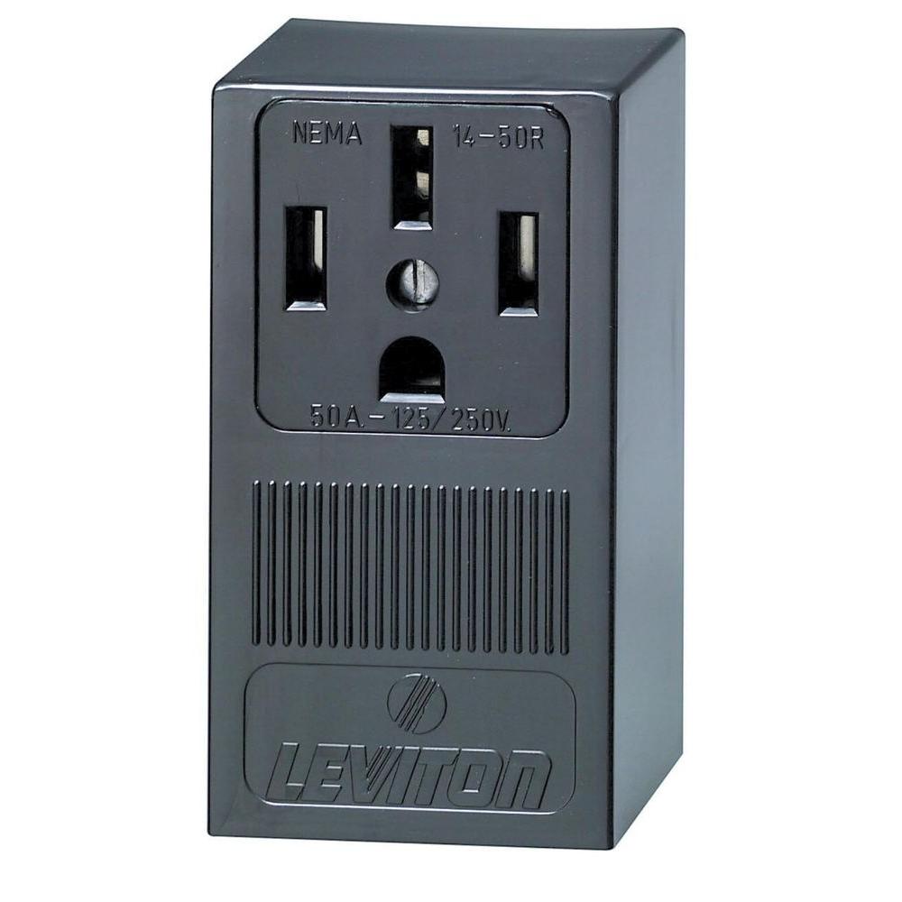 50 Amp Receptacle >> Leviton 50 Amp Single Surface Mounted Single Outlet Black 50 Amp Receptacle >> Leviton 50 Amp Single Surface Mounted Single Outlet Black