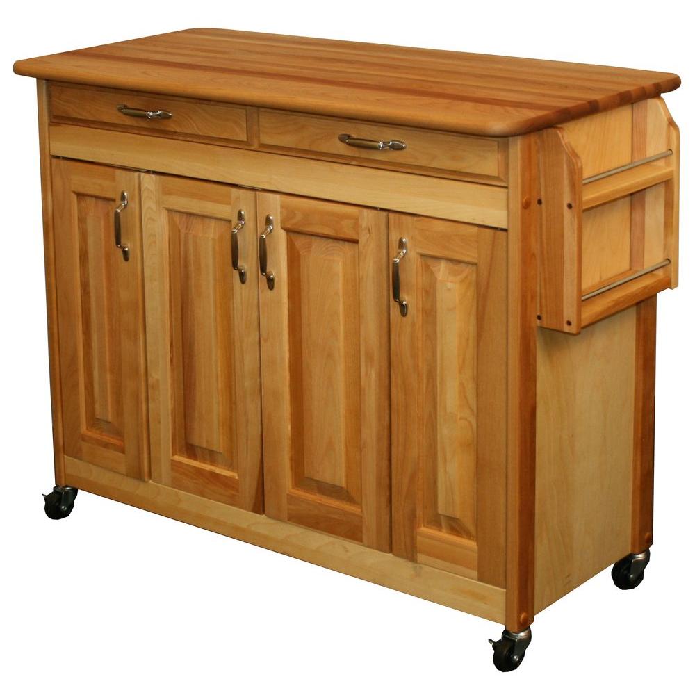 Catskill Craftsmen Natural Kitchen Cart With Butcher Block Top