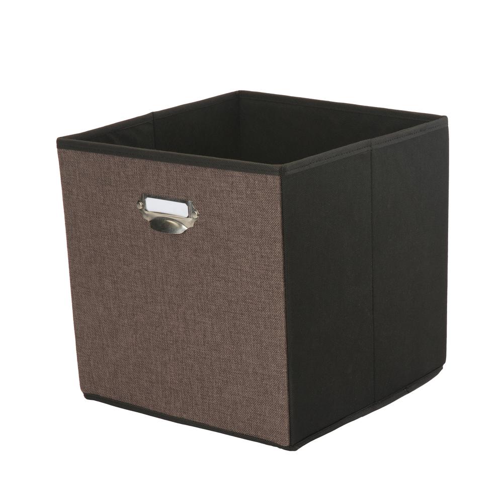 Simplify 12.8 in. x 12.8 in. x 12.8 in. Collapsible Espresso Linen