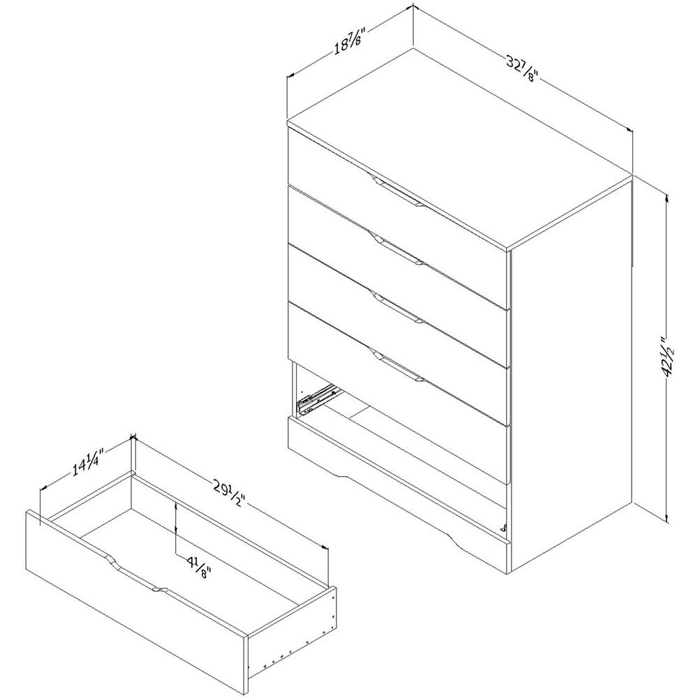 South Shore Holland 5 Drawer Sand Oak Chest 11287 The Home Depot