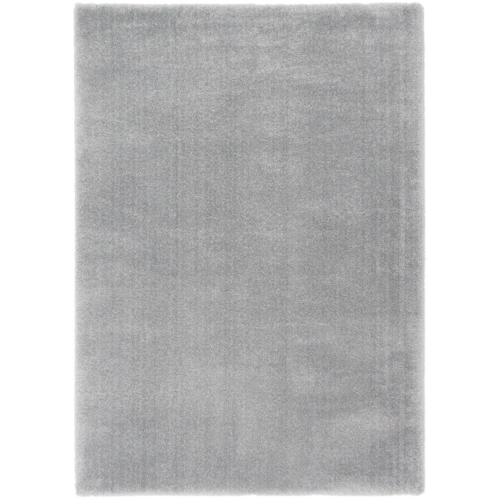 eCarpet Gallery Plush Velours Gray Microfiber Shag 8 ft. x 10 ft. Area