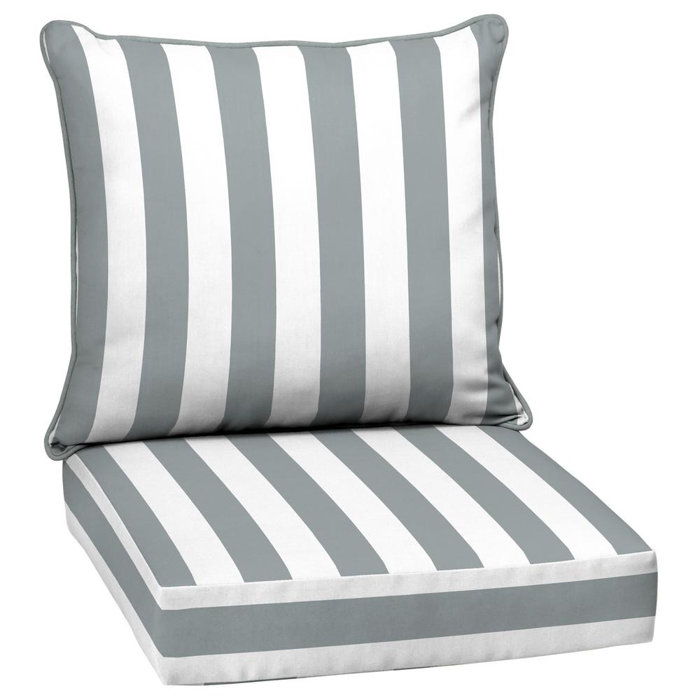 Arden Selections 24 In X 22 5 In Stone Cabana Stripe 2 Piece Deep   Arden Selections Lounge Chair Cushions Zm02297a D9z1 64 1000 