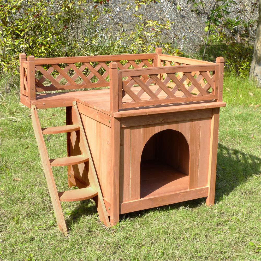 merry products room with a view wood dog & cat house