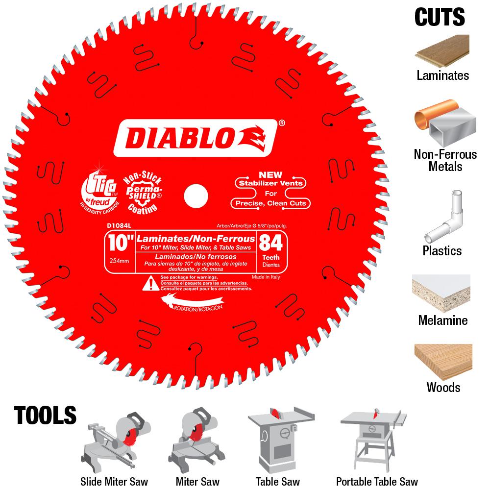 Diablo 10 in. x 84Tooth Laminate/NonFerrous Metal Cutting Saw Blade