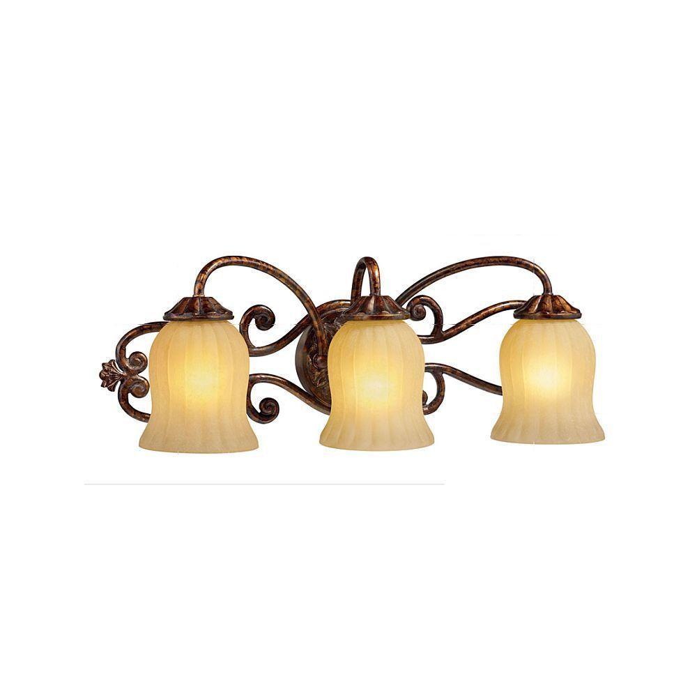 Hampton Bay Bronze Vanity Lighting The Home Depot Freemont Collection 3 Light