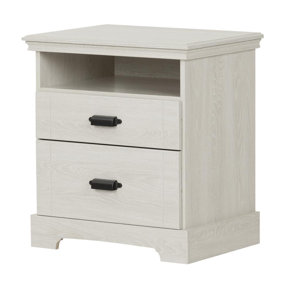 South Shore Avilla 2 Drawer Winter Oak Nightstand 10247 The Home Depot