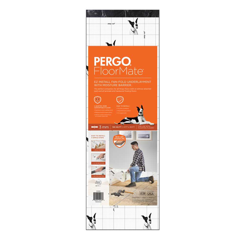 Pergo FloorMate 100 sq. ft. 4 ft. x 25 ft. x 3 mm. Premium Foam Underlayment for Laminate and Floating Wood Floors