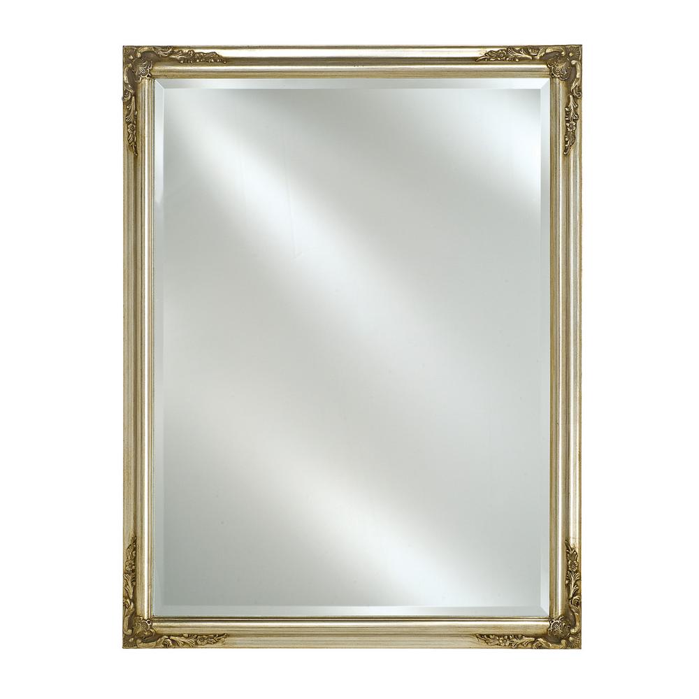 Jensen Barrington 15 In W X 19 In H X 5 In D Framed Recessed Or Surface Mount Bathroom Medicine Cabinet In Satin Nickel 56ss184csnx The Home Depot
