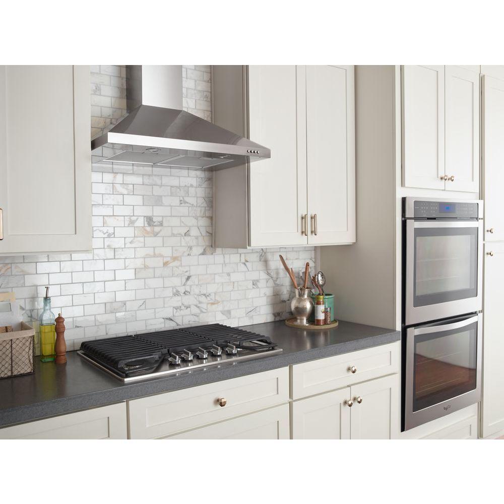 Whirlpool 36 In Contemporary Wall Mount Range Hood In Stainless