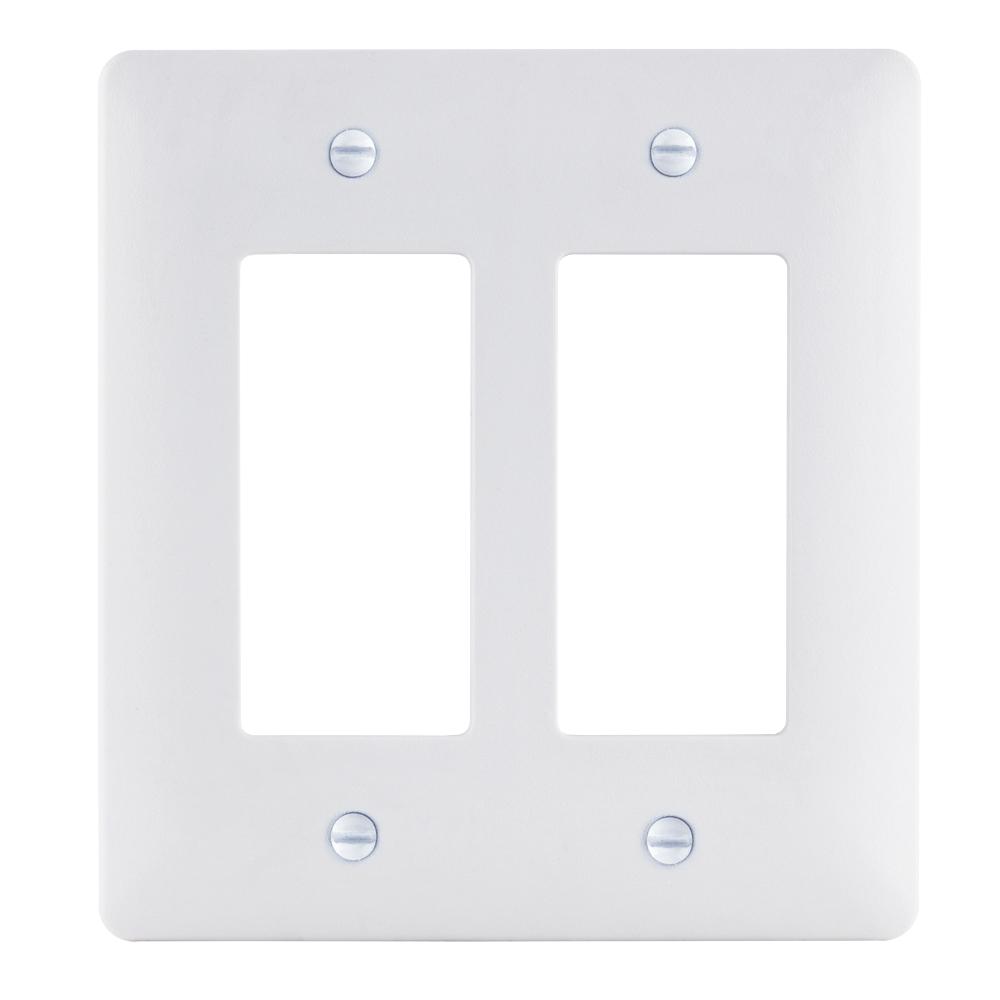 Commercial Electric 2Gang Decorator Plastic Wall Plate, White TexturedPPWRR The Home Depot