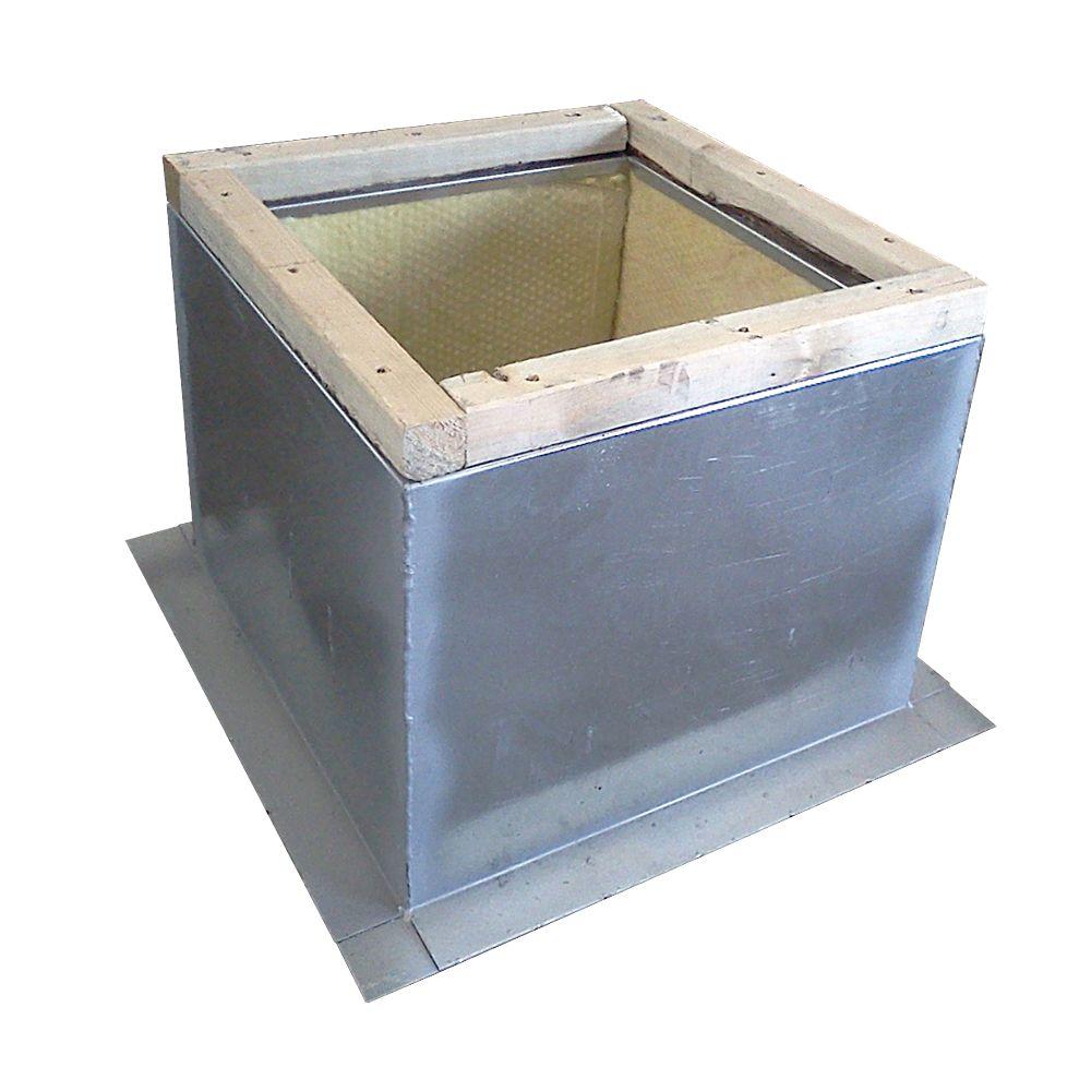 Roof Fan Curb 19-1/2 in. x 19-1/2 in. - 1-1/2 in. Insulation with Wood Nailer