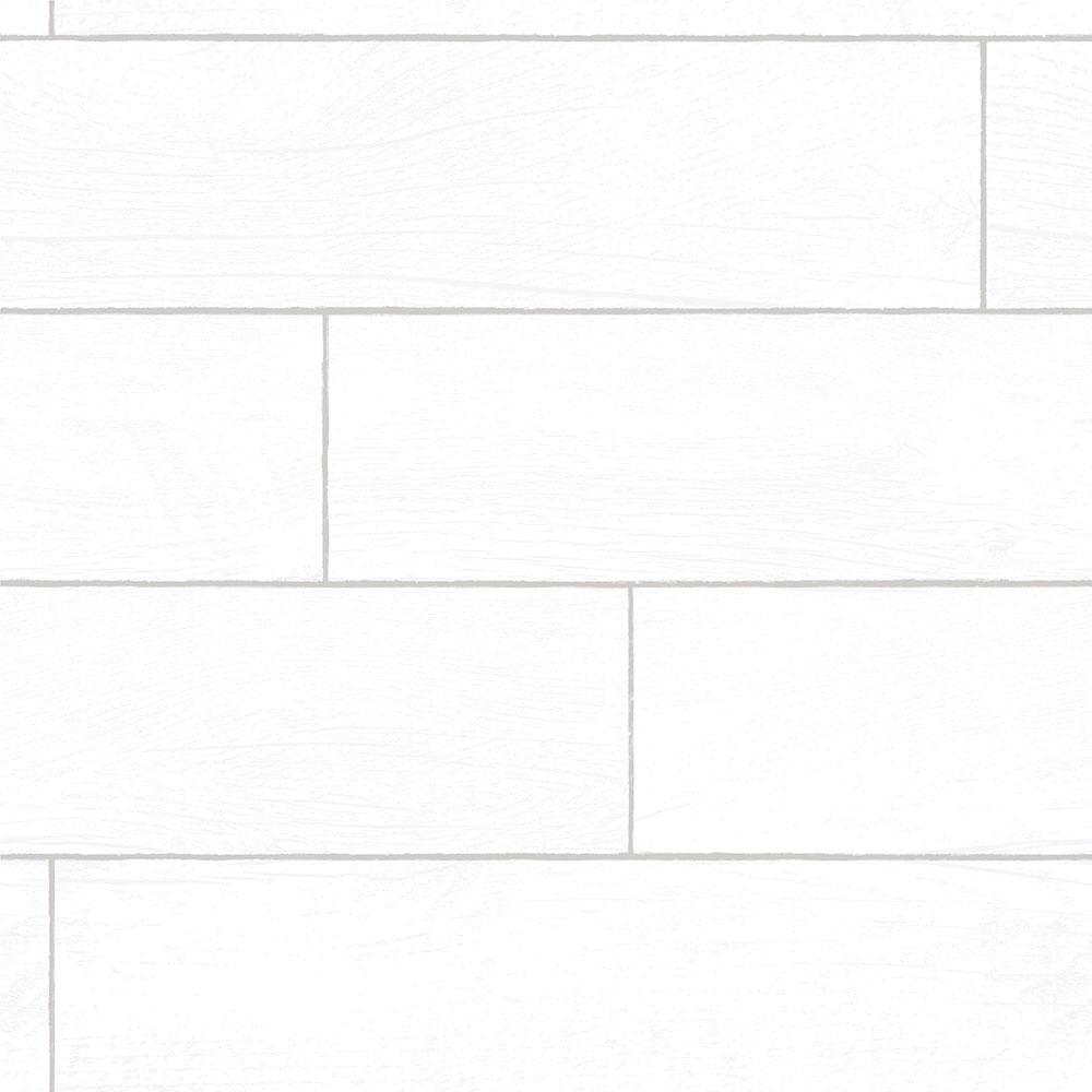 Tempaper Wood Planks Shiplap White SelfAdhesive, Removable Wallpaper